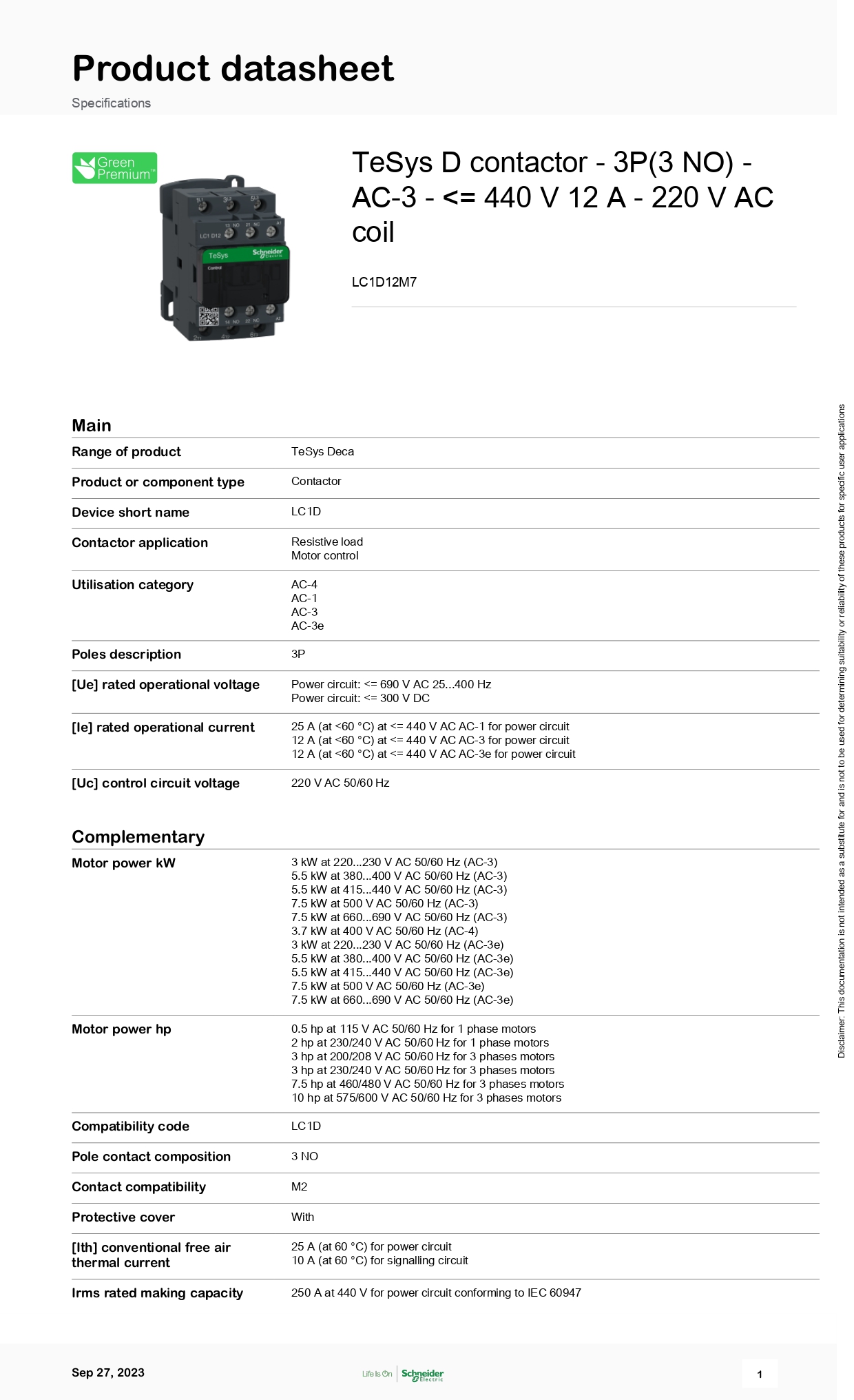 Contactor 12 Amp, 220V, AC 3P+NO, Chint – Elecsa