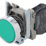 XB4BA31 Push button metal flush green Ø22 Schneider