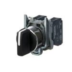 XB4BD33 Selector switch metal black Ø22 3 positions 2 NO Schneider