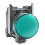 XB4BVM3 Pilot light metal green Ø22 LED 230...240 VAC Schneider