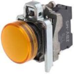 XB4BVM5 Pilot light metal orange Ø22 LED, 230...240 VAC Schneider