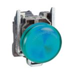XB4BV63 Pilot light, metal, green, Ø22, plain lens with BA9s bulb,<250 V Schneider