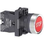 XA2EA4342 Push button, Plastic, Flush, red, marked STOP, 1NC Schneider