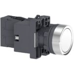 XA2EW31B1 illuminated push button plastic, flush, white, 24V AC/DC Schneider
