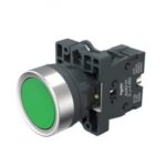 XA2EW33M1 Green flush complete Illum Push-Button - Ø22 - flush - 220V AC Schneider