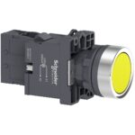 XA2EW35M1 Yellow Flush Illum Push-button - Ø22 - flush - 220V AC Schneider
