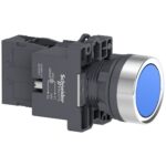 XA2EW36B1 Illuminated push button, plastic, flush, blue, 24V AC/DC Schneider