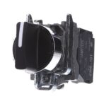 XB4BD53 Selector switch, metal, black, Ø22, 3 positions, spring return, 2 NO Schneider