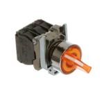 XB4BK125B5 Illuminated selector switch, metal, orange handle, 2 positions, 1NO + 1NC, 24V AC DC Schneider