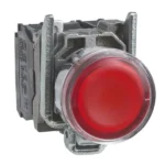 XB4BW3465 Illuminated Push Button, Metal, Flush, Red, Ø22 Schneider