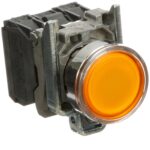 XB4BW3565 Illuminated Push Button, Metal, Flush, Orange, Ø22 Schneider