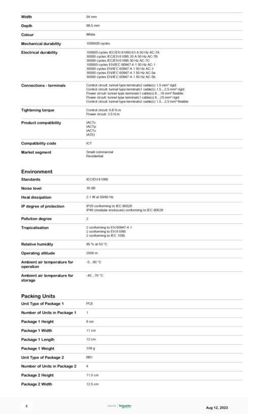 ⁦A9C20863 CONTACTOR, 3P, 63A, 240V, Schneider⁩ - الصورة ⁦3⁩