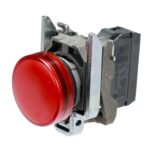 XB4BVB4 Pilot light, metal, red, Ø22, plain lens with integral LED, 24 V AC/DC Schneider