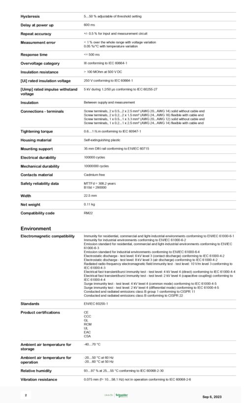 RM22UA23MR Timer 24~240V AC/DC, 2 C/O Output, Schneider - Image 3