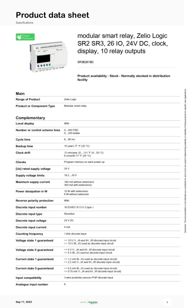 Zelio Logic Sr3B261Bd Manual : Zelio Logic SR2SR3B261BD User Reference ...