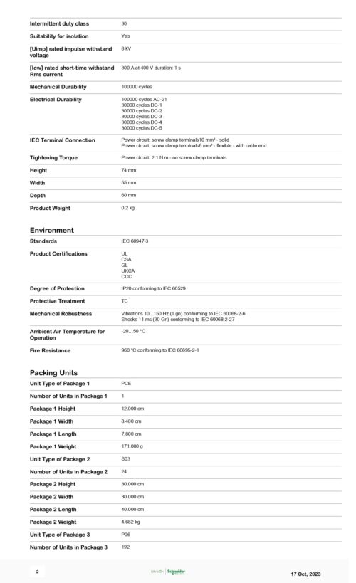 V02 Vario, Switch Body For Switch disconnector, 3P, 12A, Schneider - Image 3