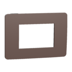 NU270317 Cover frame, New Unica, 1 gang, 3 modules, chocolate and black, Schneider