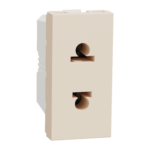 NU302044 Socket outlet, New Unica, 2P, 16A, Euroamerican, beige, Schneider