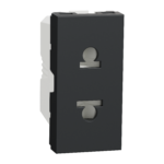 NU302154 Socket-outlet, New Unica, 2P, 16A, Euroamerican, with shutter, Schneider