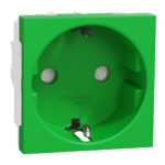 NU303706 Socket-outlet, New Unica, mechanism, 2P + E, 16A, Schuko, with shutter, green, Schneider