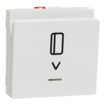 NU328318 Card switch, New Unica, 1-pole 2-way, 10A, 2 modules, Schneider
