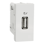 NU342818 New Unica, USB charger 1 A. 1 module, type A, white, Schneider