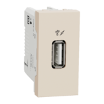NU342844 Double USB charger, New Unica, 1A, 1 module, type A, beige, Schneider