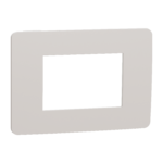NU270324 Cover frame, New Unica, 1 gang, 3 modules, light grey and white, Schneider