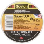 Scotch Super 33+ Vinyl Electrical Tape, 3/4 in x 66 ft, Black
